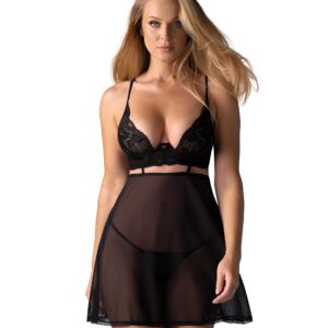 Nutris Babydoll and Thong - Black