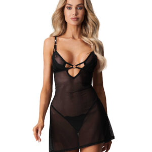 Alliane babydoll and thong - Black