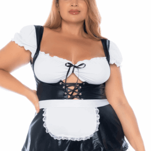 Plus size sexy maid costume 3-piece set - MAL60043XASHW