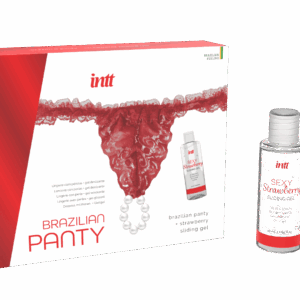 Red Brazilian panty - Thong and lubricant