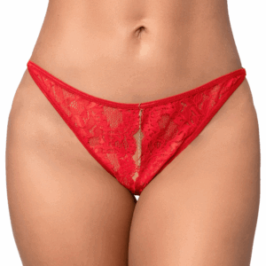 Sexy Red Lace Thong with Chains - MAL133RED