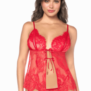 Playful Mapalé Babydoll with Tie-Side Thong - MAL7621RED