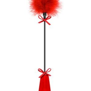 Red BDSM crop with feather duster - CC5700770030