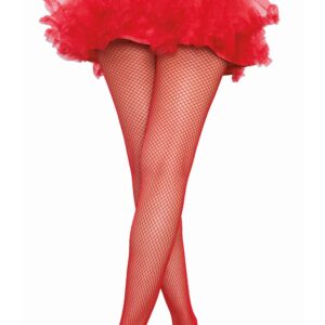 Red fishnet tights with reinforced feet - DG0257HRED