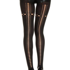 Opaque black tights with openwork at the back - MH50441BLK