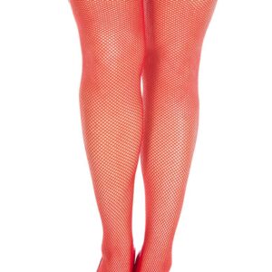 Red stockings fine mesh plus size self-supporting lace garters - MH4992XRED
