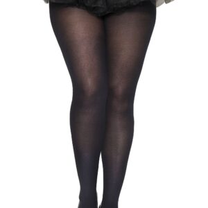 Plus size fancy opaque black tights - MH747XBLK