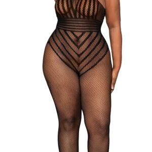 Plus size fishnet bodystocking - DG0402XBLK