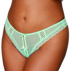 Mint green crotchless string with back lacing - DG1480MIN
