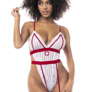 Nurse costume with bodysuit and headband - MAL6486COS