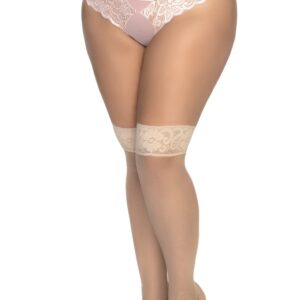 Nylon stockings, large size, semi-transparent nude - MAL1101XNUDE