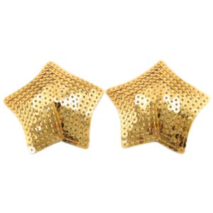 Pair of adhesive nipple covers star glitter sequin gold - NP-2016