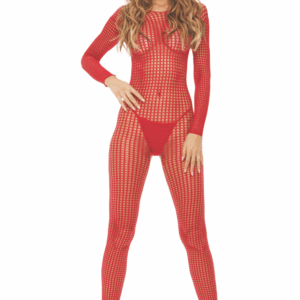Red crotchless bodystocking - REN7108-RED
